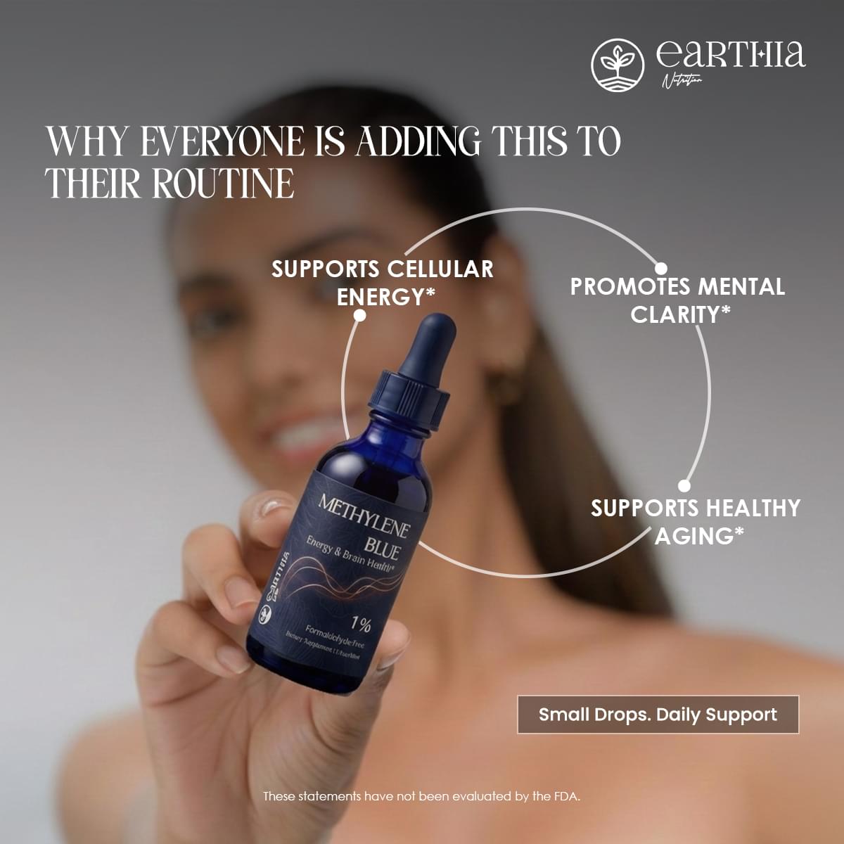 Earthia Methylene Blue supplement lifestyle photo