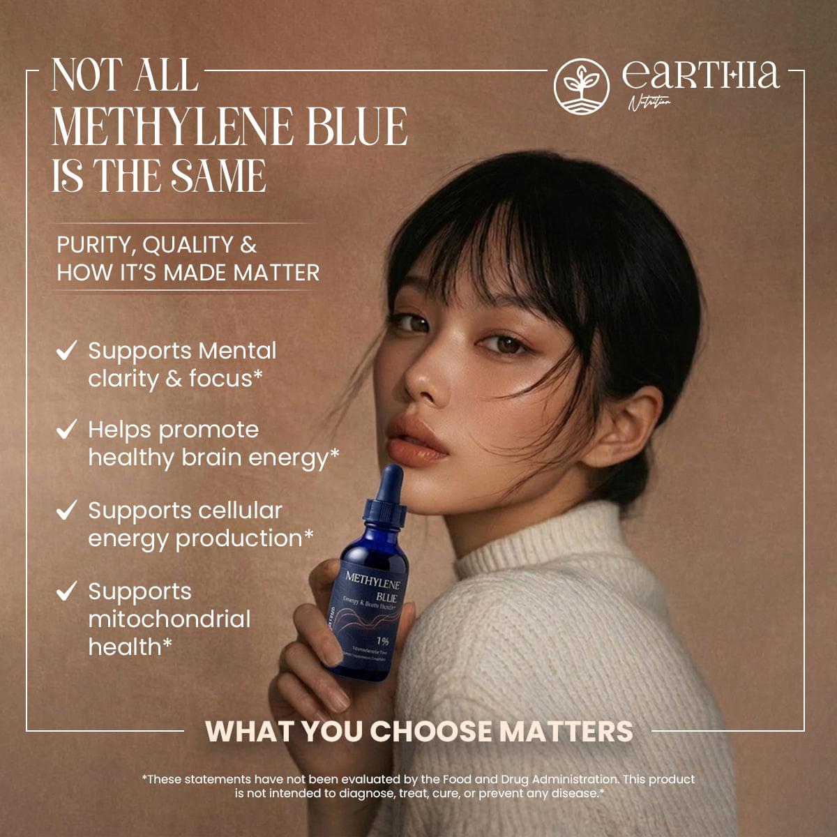 Earthia Methylene Blue supplement lifestyle photo