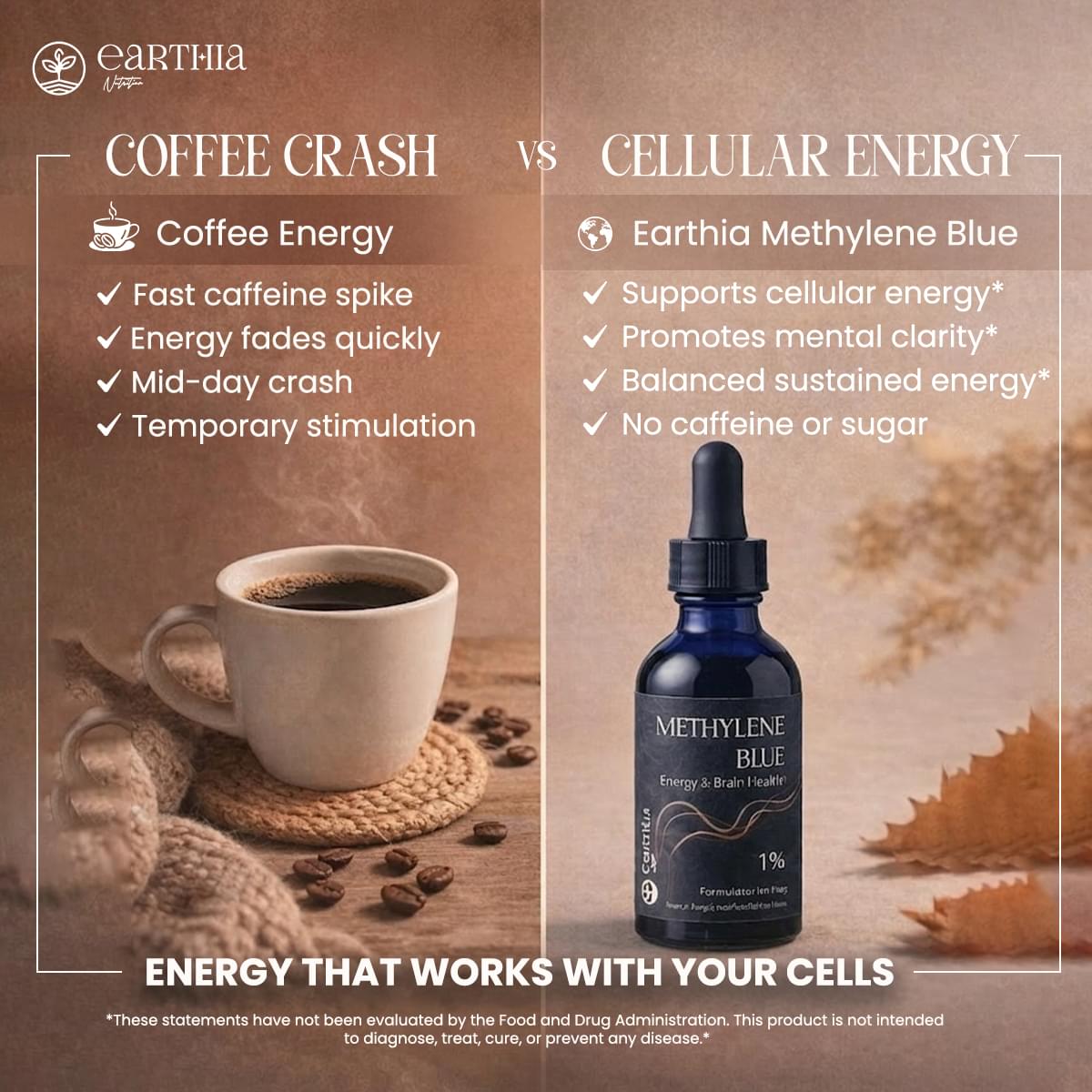 Earthia Methylene Blue supplement lifestyle photo