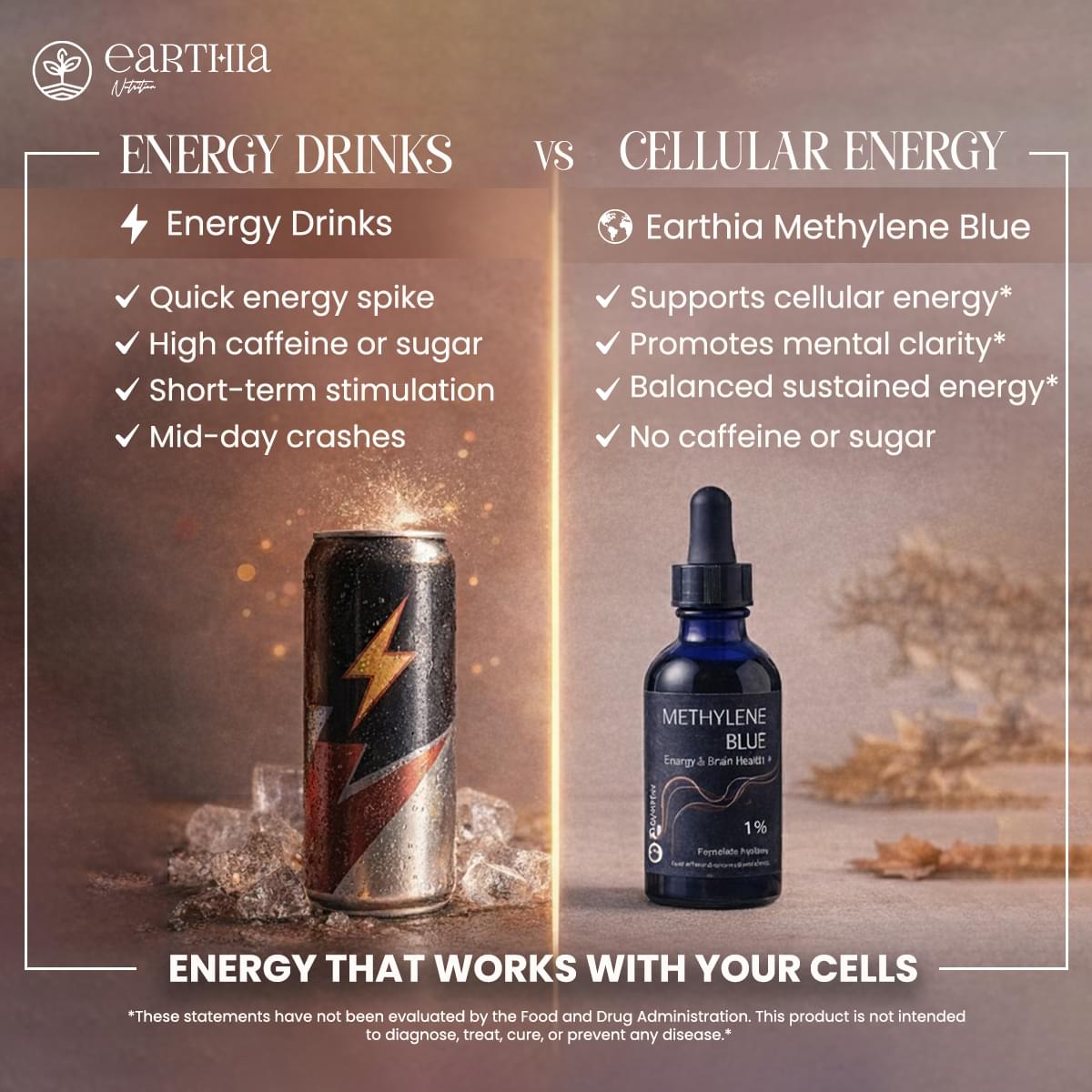 Earthia Methylene Blue supplement lifestyle photo