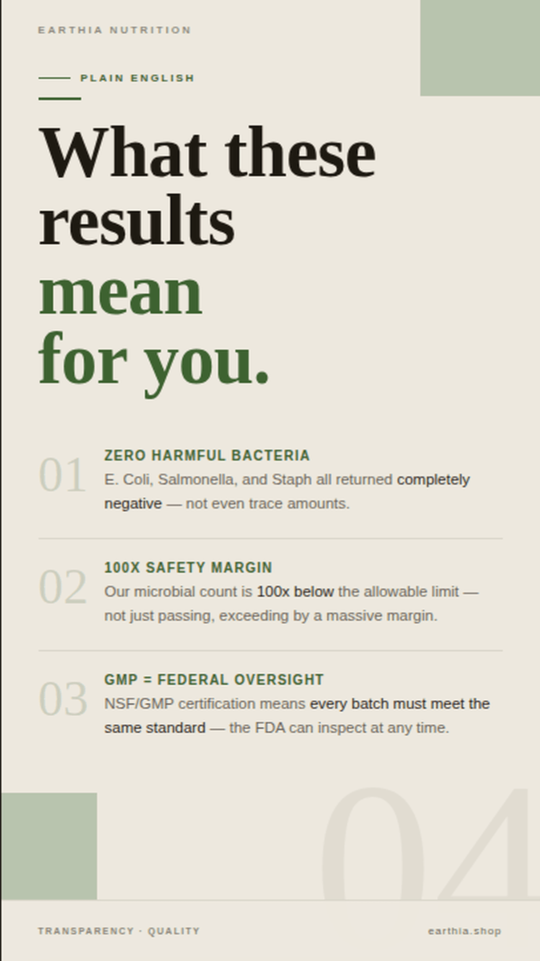 Earthia Methylene Blue trust badge - NSF ANSI 455-2 certified